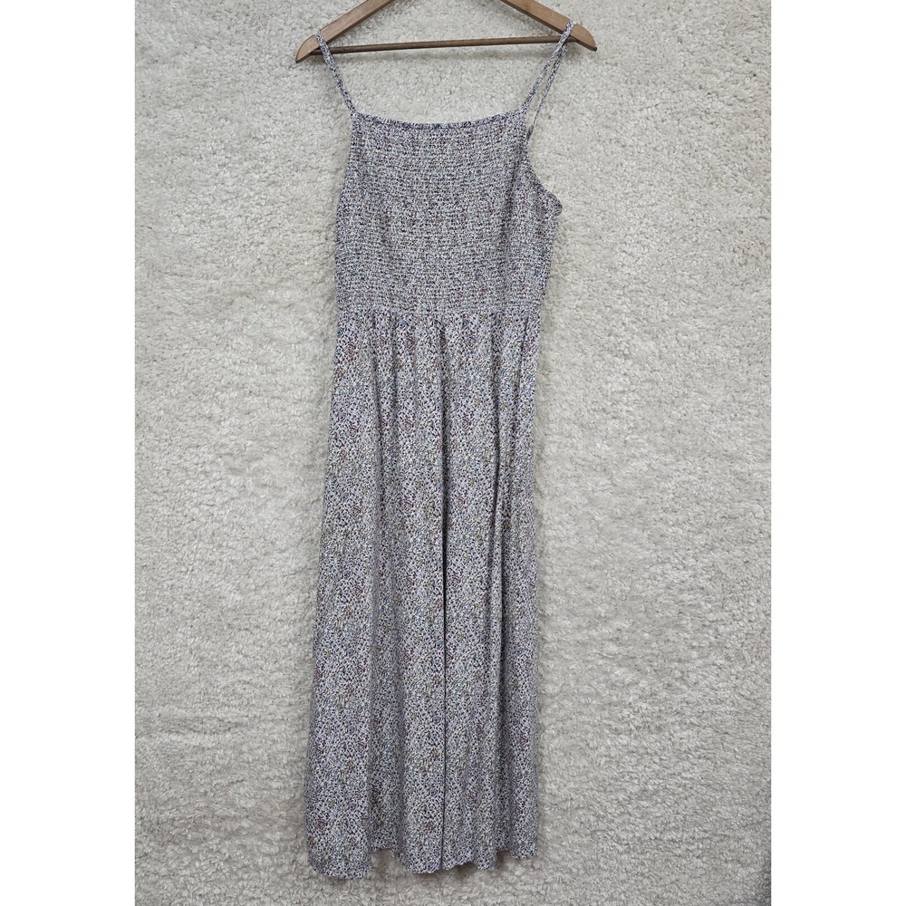 Old Navy Women's Smocked Bodice Peasant Midi Dress Size Large Cottagecore Summer